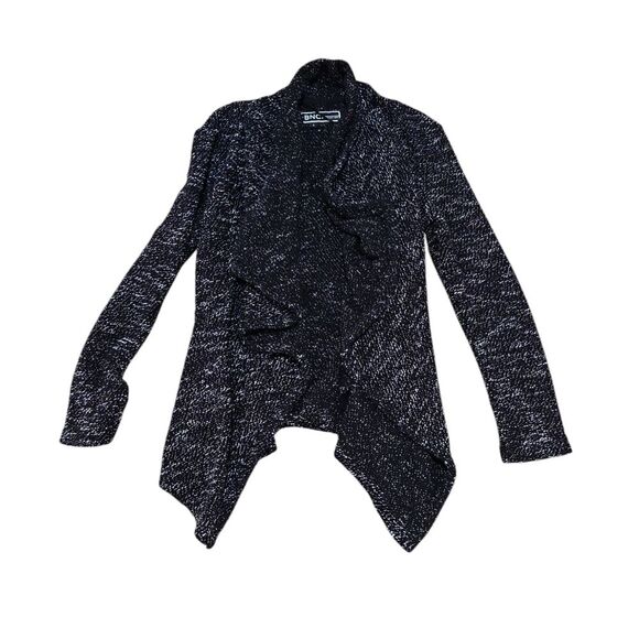 BNCI by Blanc Noir Women's grey open cardigan asymmetrical size S casual preppy - Picture 2 of 10